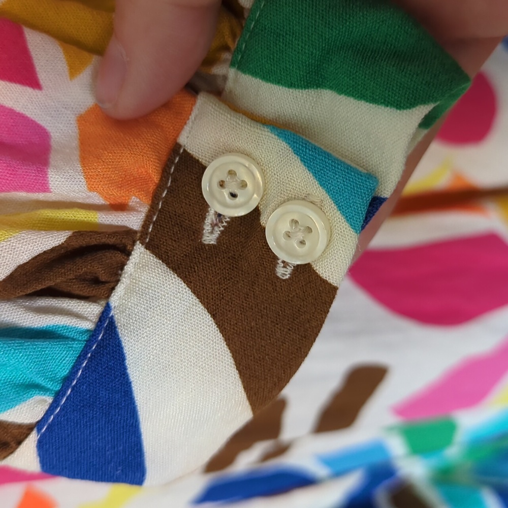 Rainbow Tabitha Brown Button-Up Multicolored Tuni… - image 3